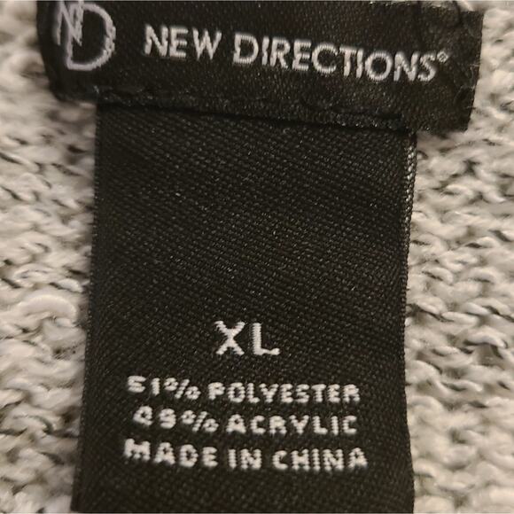 Elephant Graphic Womens Sweater Sz XL Gray Charcoal Good Luck Trunk Up - Picture 9 of 12